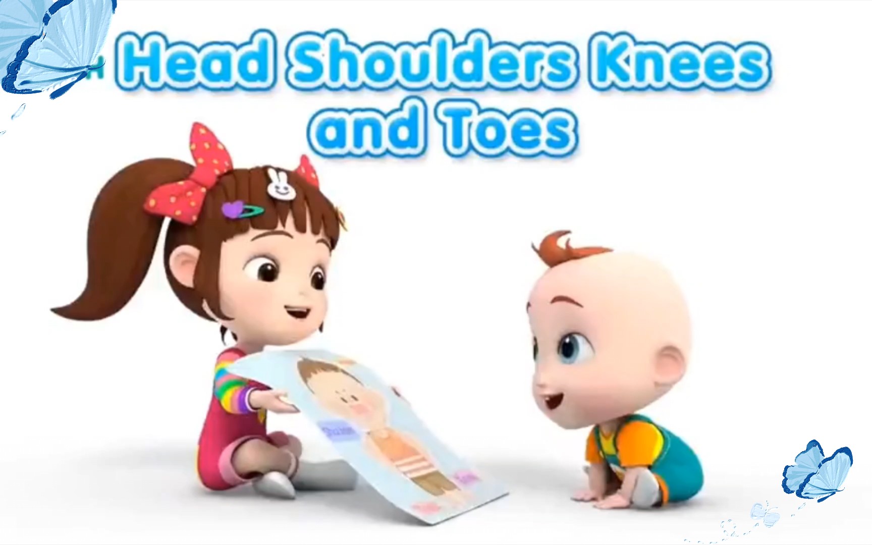 [图]英语启蒙儿歌: Head Shoulders Knees and Toes 🌼🌸～（头 肩膀 膝盖 脚趾）边唱边认识身体部位 儿童早教 英文儿歌 经典儿歌