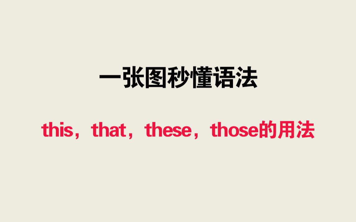 一张图秒懂语法——this,that,these,those的用法哔哩哔哩bilibili