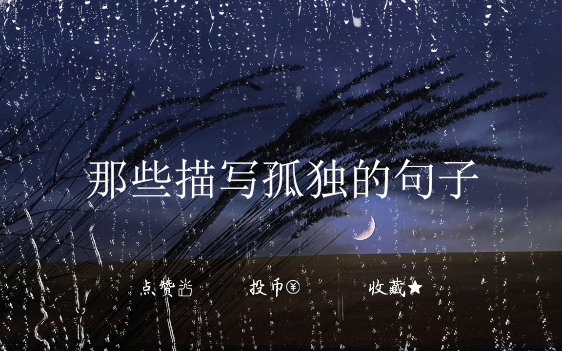 “宁愿一生孤独,我不愿随波逐流.”哔哩哔哩bilibili