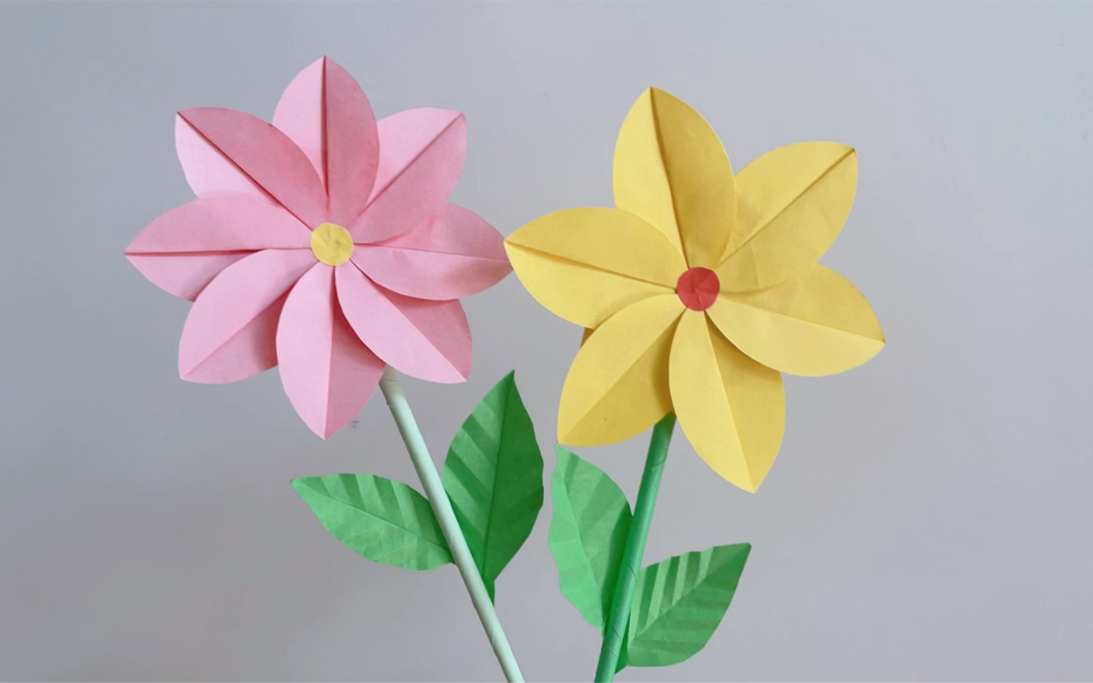 一眼就能学会的太阳花折纸 幼儿园手工制作 花朵折纸 亲子折纸