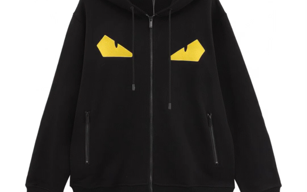 说一下高仿fendi芬迪经典拼接眼睛小怪兽拉链外套