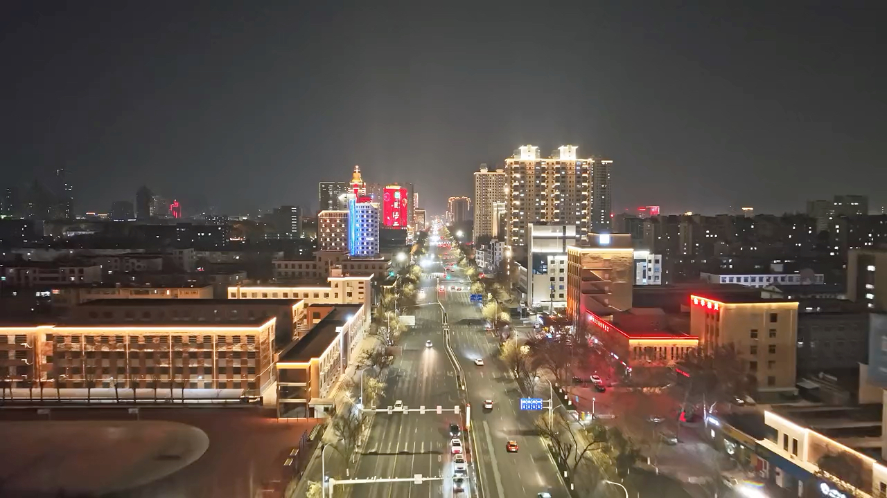 淄博疫情夜景图片