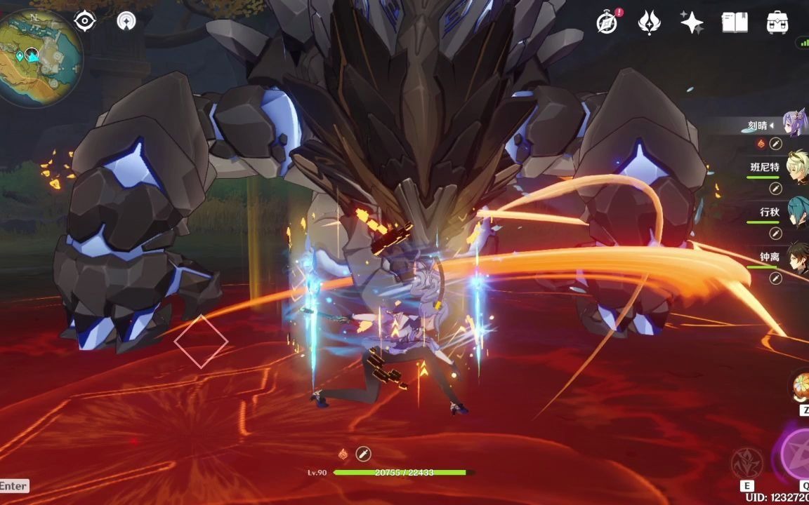 原神火伤刻晴一刀五万