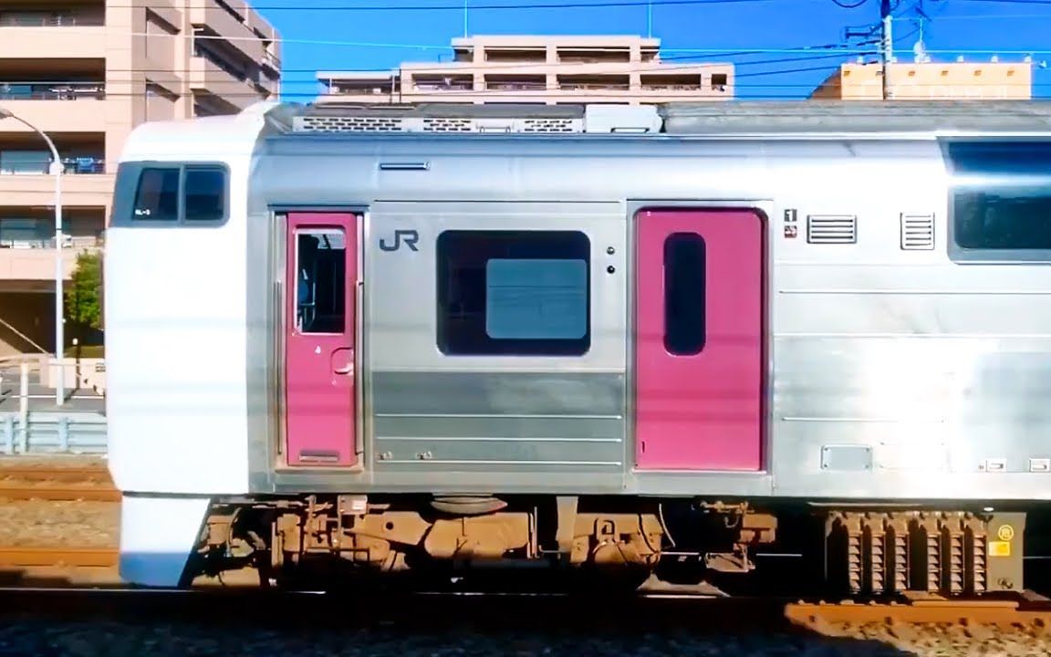 【完全並走】185系踊り子,215系オール2階建電車とピッタリ並走!