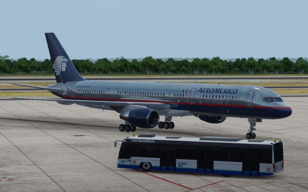 墨西哥航空b757-200扎实落地墨西哥城