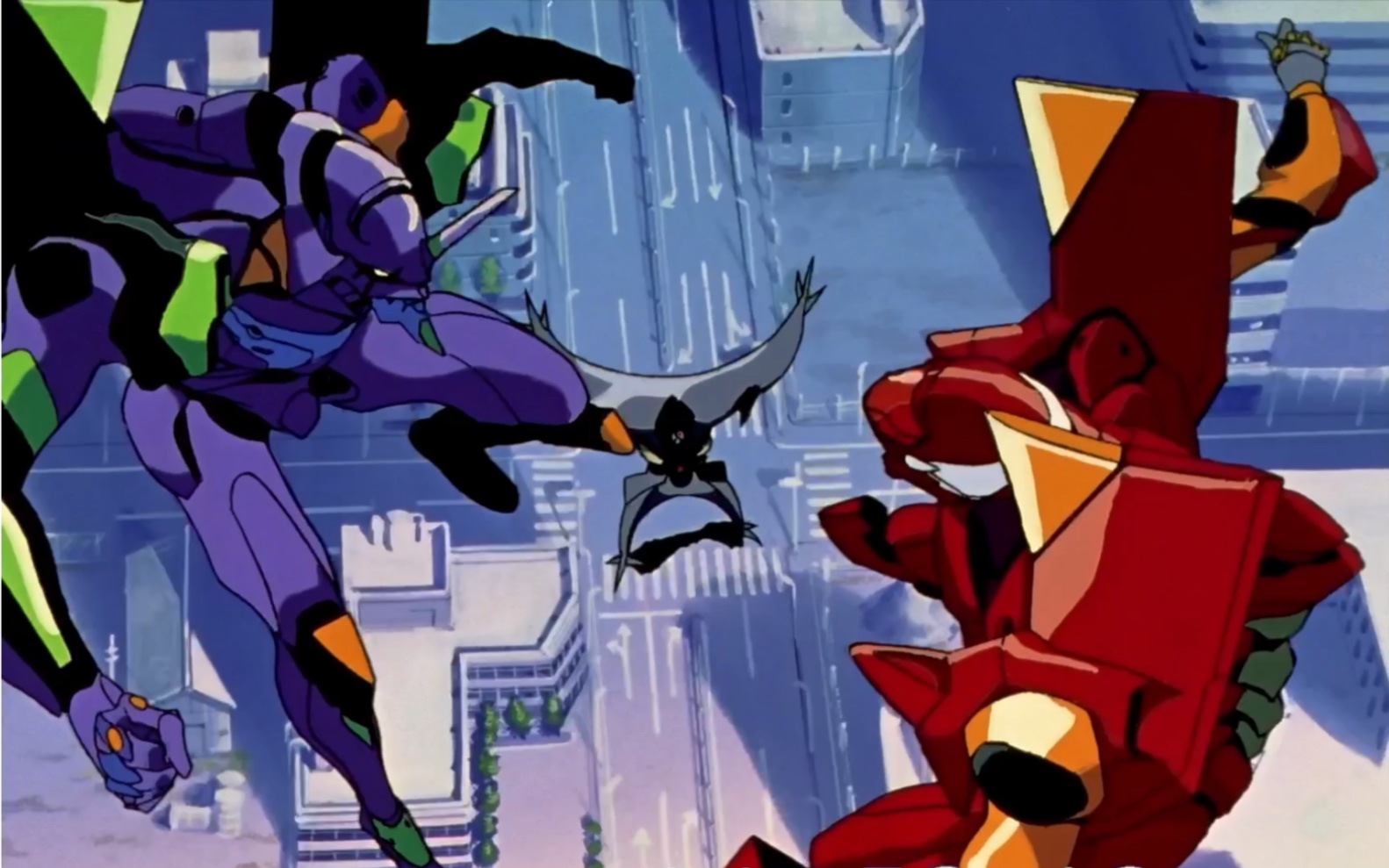 福音战士纯战斗场面,初号机&二号机vs音乐天使!_哔哩哔哩_bilibili