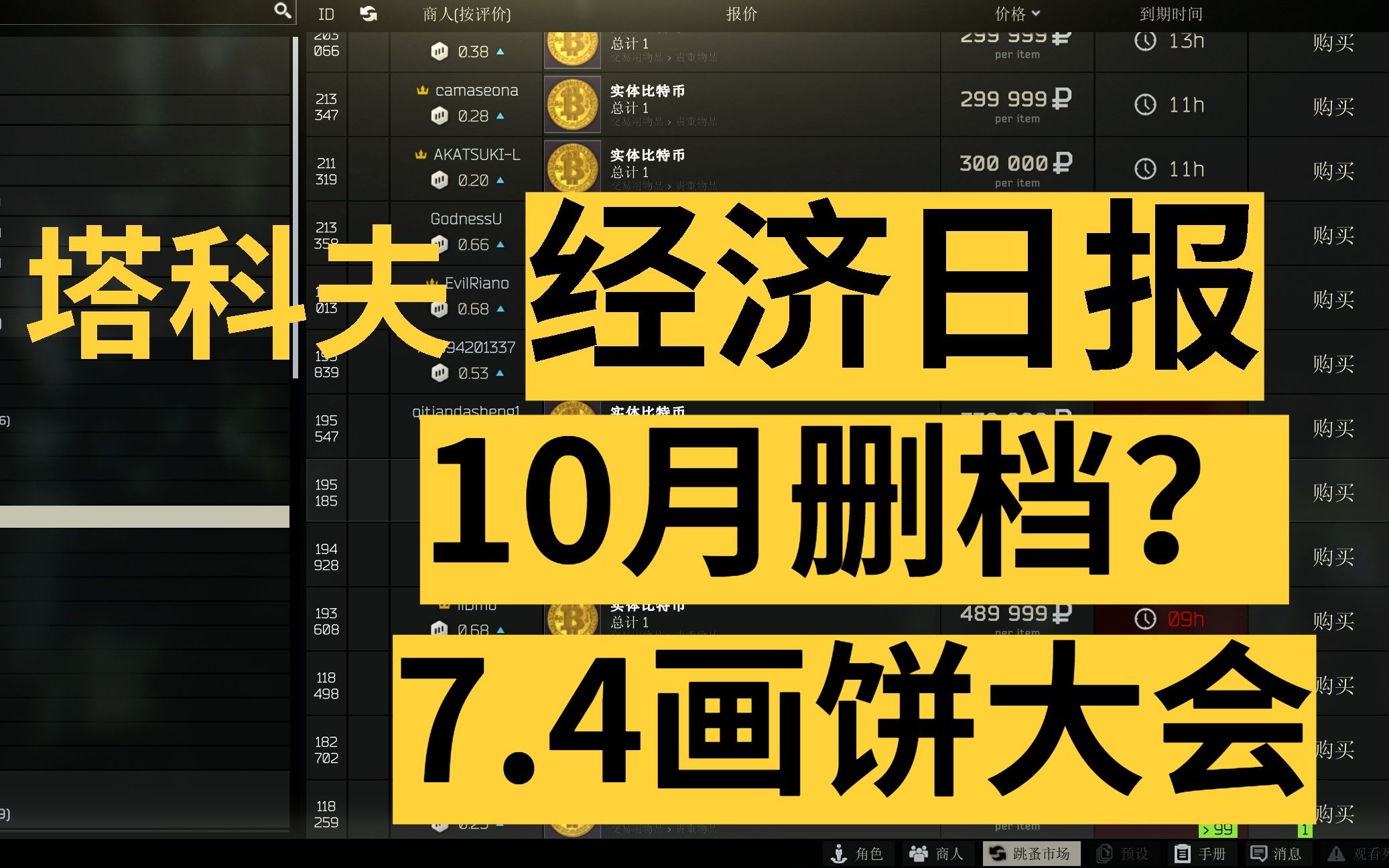 【塔科夫经济日报ⷥ‰賂Š7.4】10月删档?狙击主题DLC!下周上12.7!哔哩哔哩bilibili