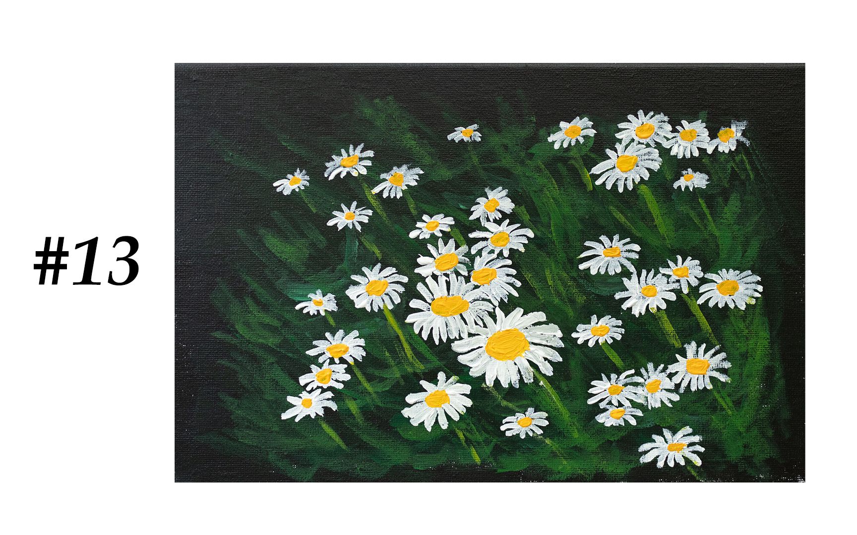 philoart每日一画13小雏菊丙烯画