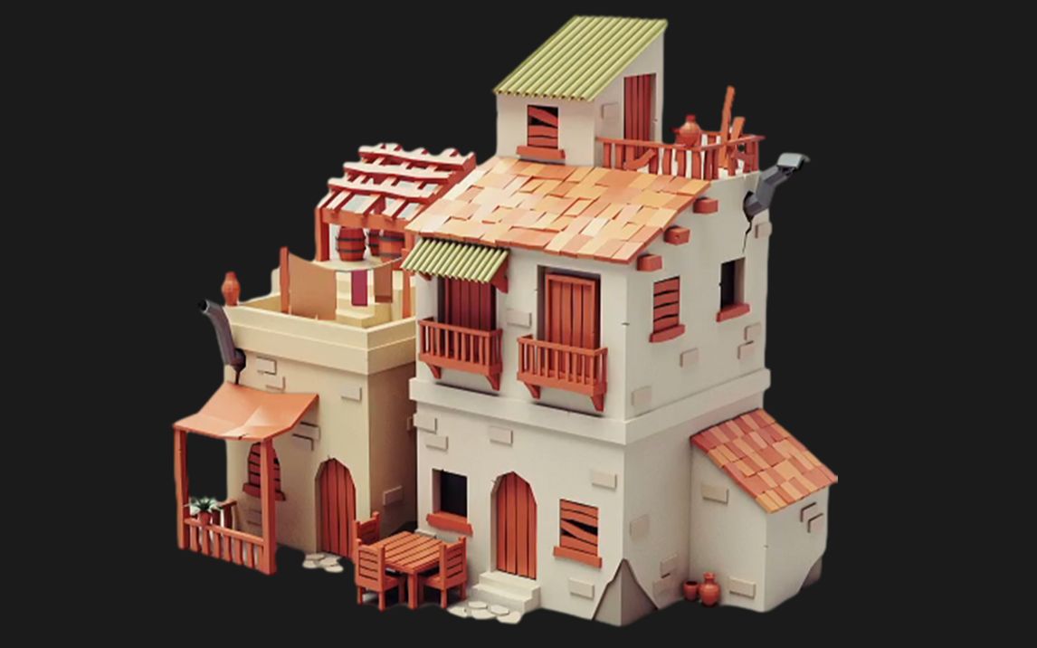 3dmax场景建模,风格化场景建模思路与技巧-零基础3d场景建模讲解教程