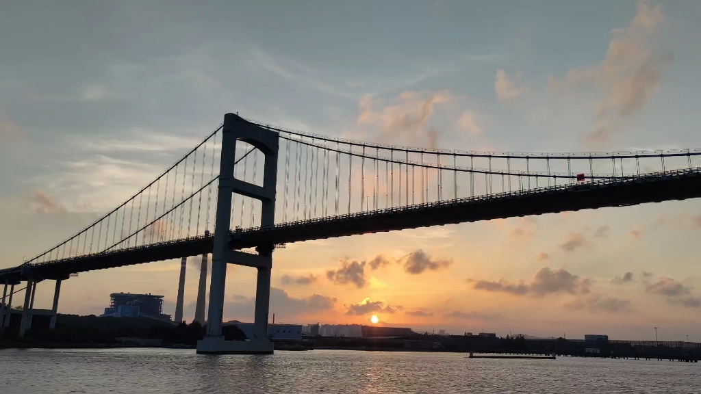 汕头海湾大桥,夕阳