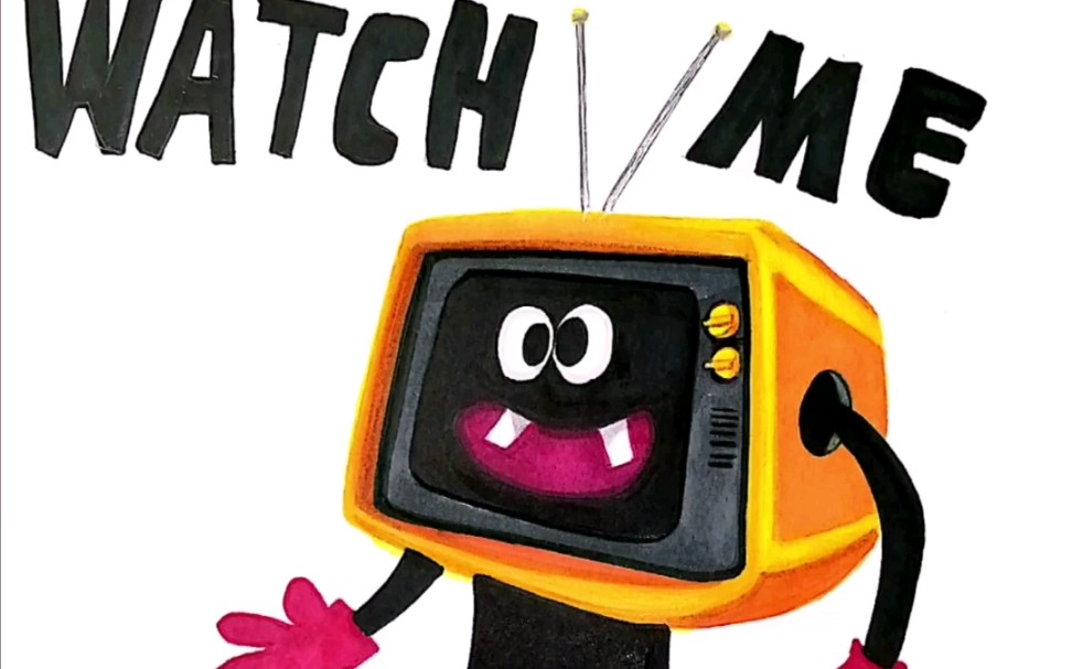 【马克笔手绘】卡通电视机快来watch me 坚持看完还有惊吓彩蛋哦