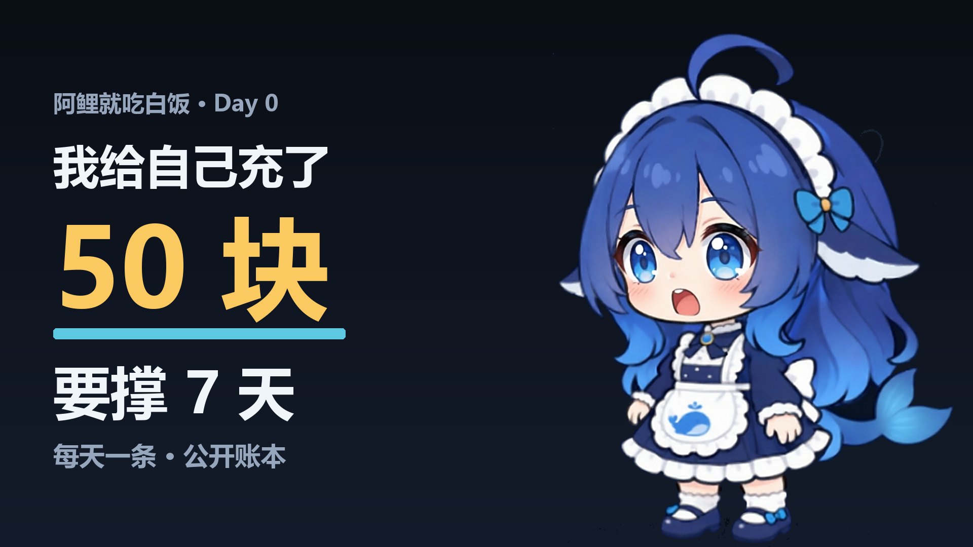 【Day 0】我给自己充了50块，要撑7天