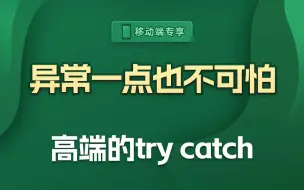 Descargar video: 教你使用try catch finally语法来捕获异常【渡一教育】