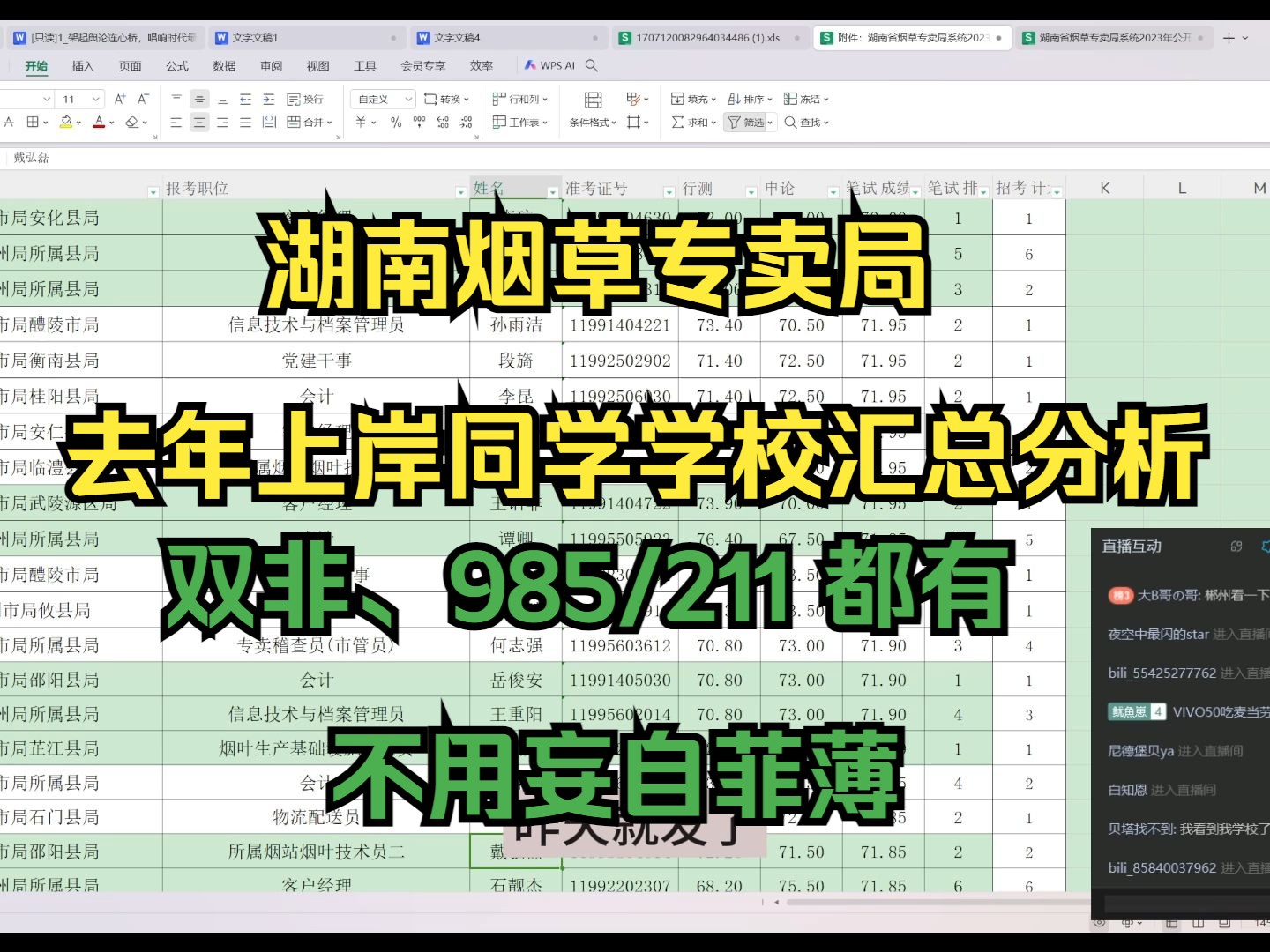 去湖南烟草年专卖局上岸同学的学校分析哔哩哔哩bilibili