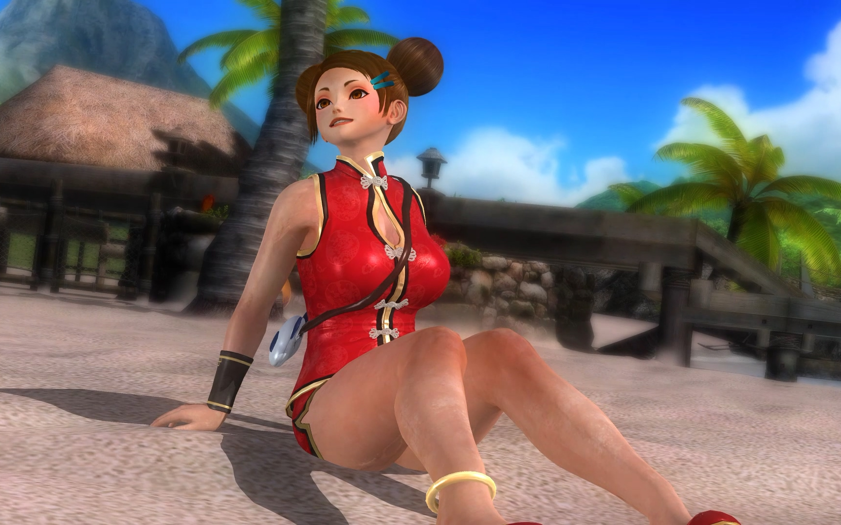 龙娘蜜蜜在海边悠闲地晒太阳_拳皇14