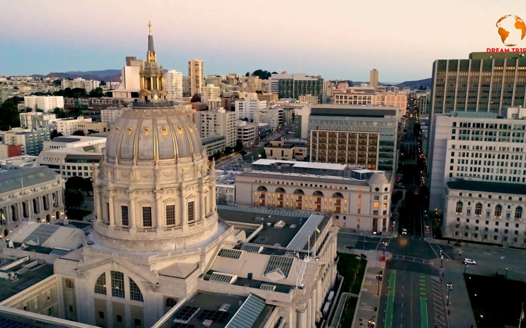 【航拍】美国旧金山市政厅-俯瞰鸟瞰 城建赏析 san francisco city