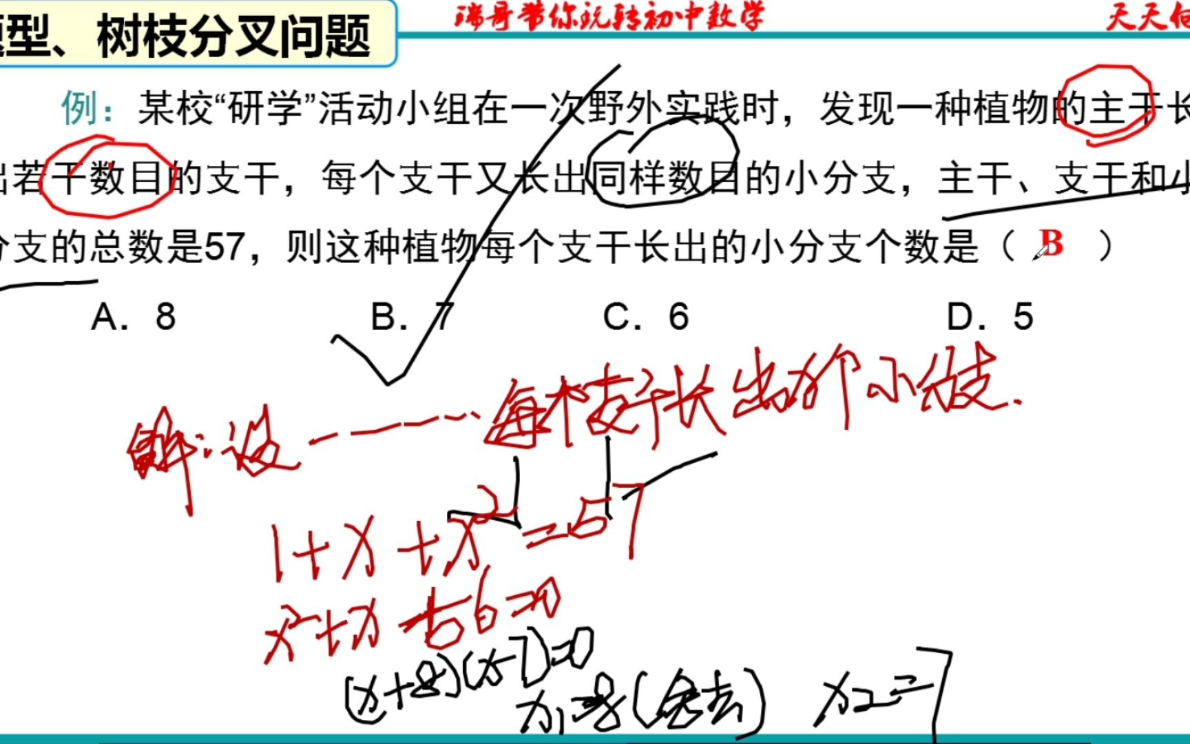 [图]2023暑假预习：九年级数学第10讲——一元二次方程的实际应用之树枝分叉问题（1+x+x2）