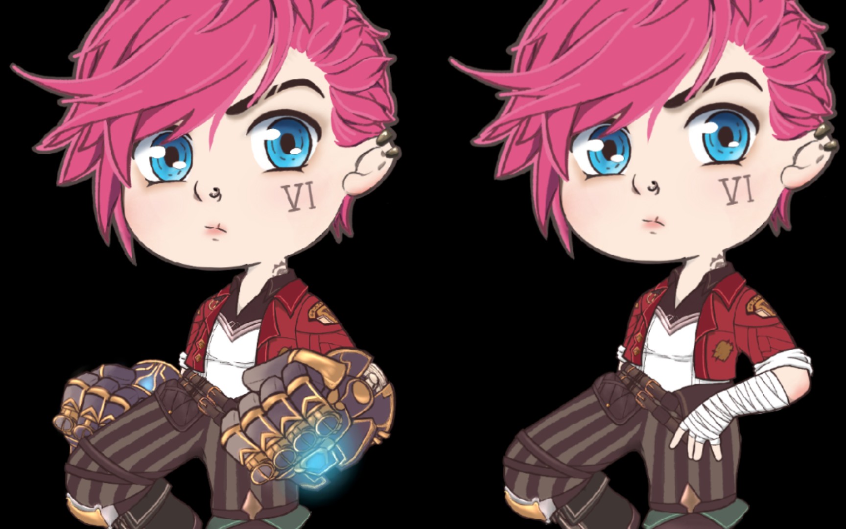 双城之战,蔚q版挂件绘画过程,画的贼烂,500赞画小蛋糕,画世界抓小孩送