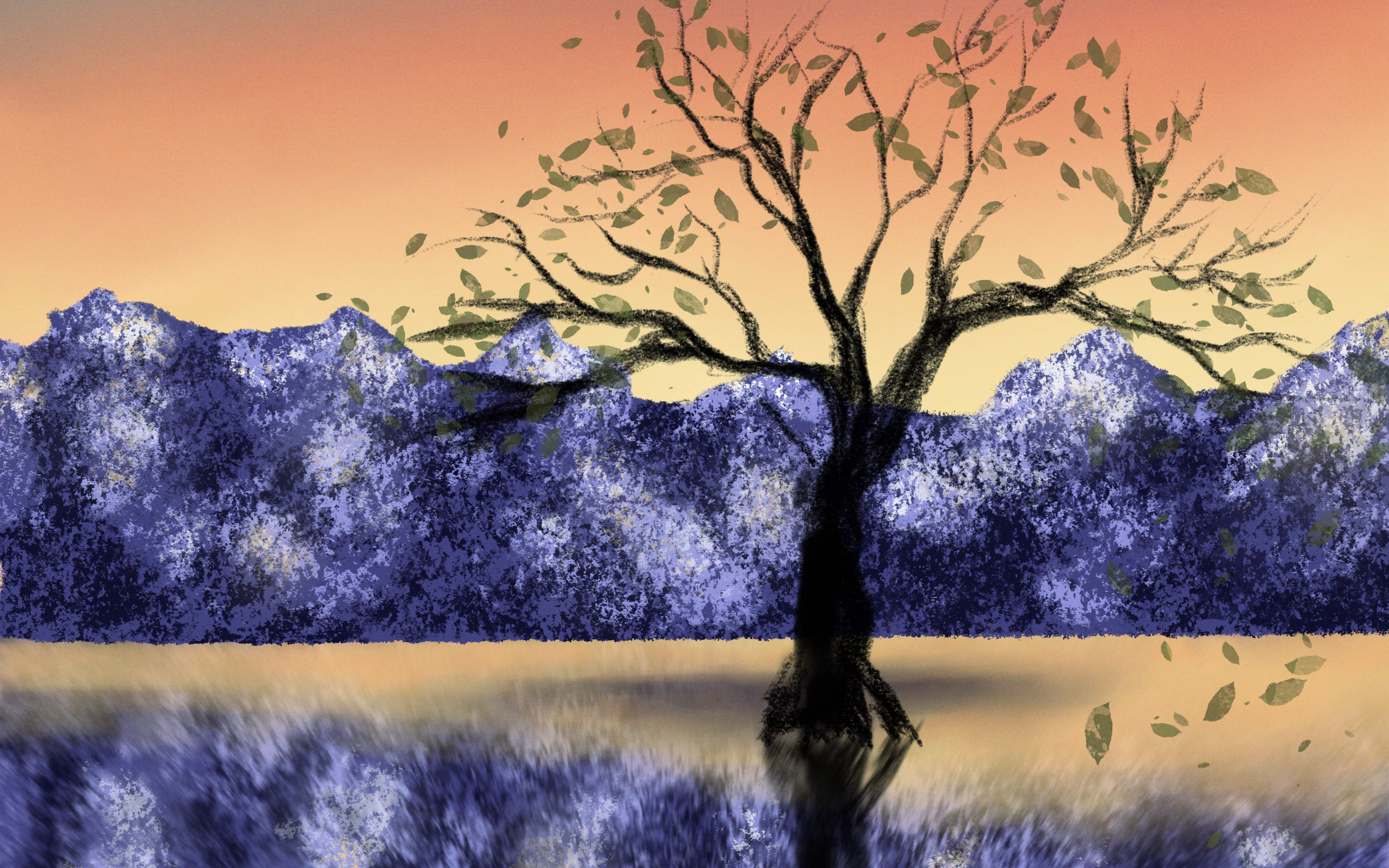 ipad绘画   风景倒影