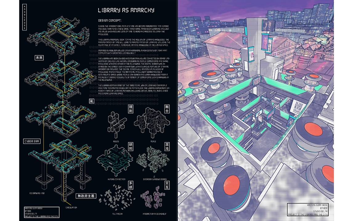【建筑插画】第二集|用ai制作赛博朋克风格分析图cyberpunk