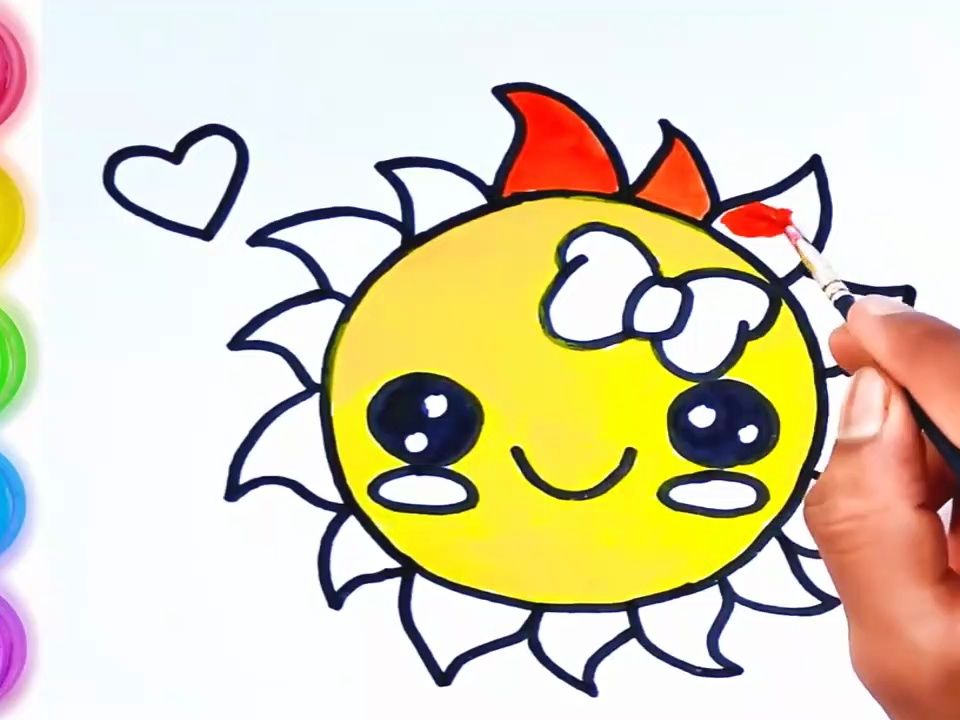 小太阳简笔画 手绘图图片