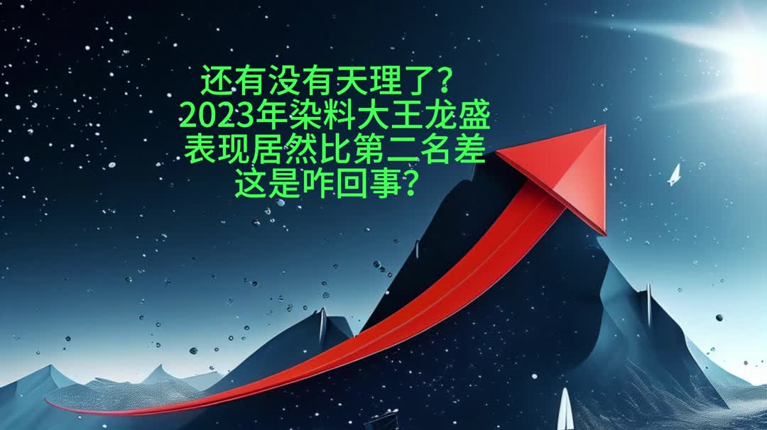 还有没有天理了?2023年世界染料大王龙盛居然表现得比第二名差,这是咋回事哔哩哔哩bilibili