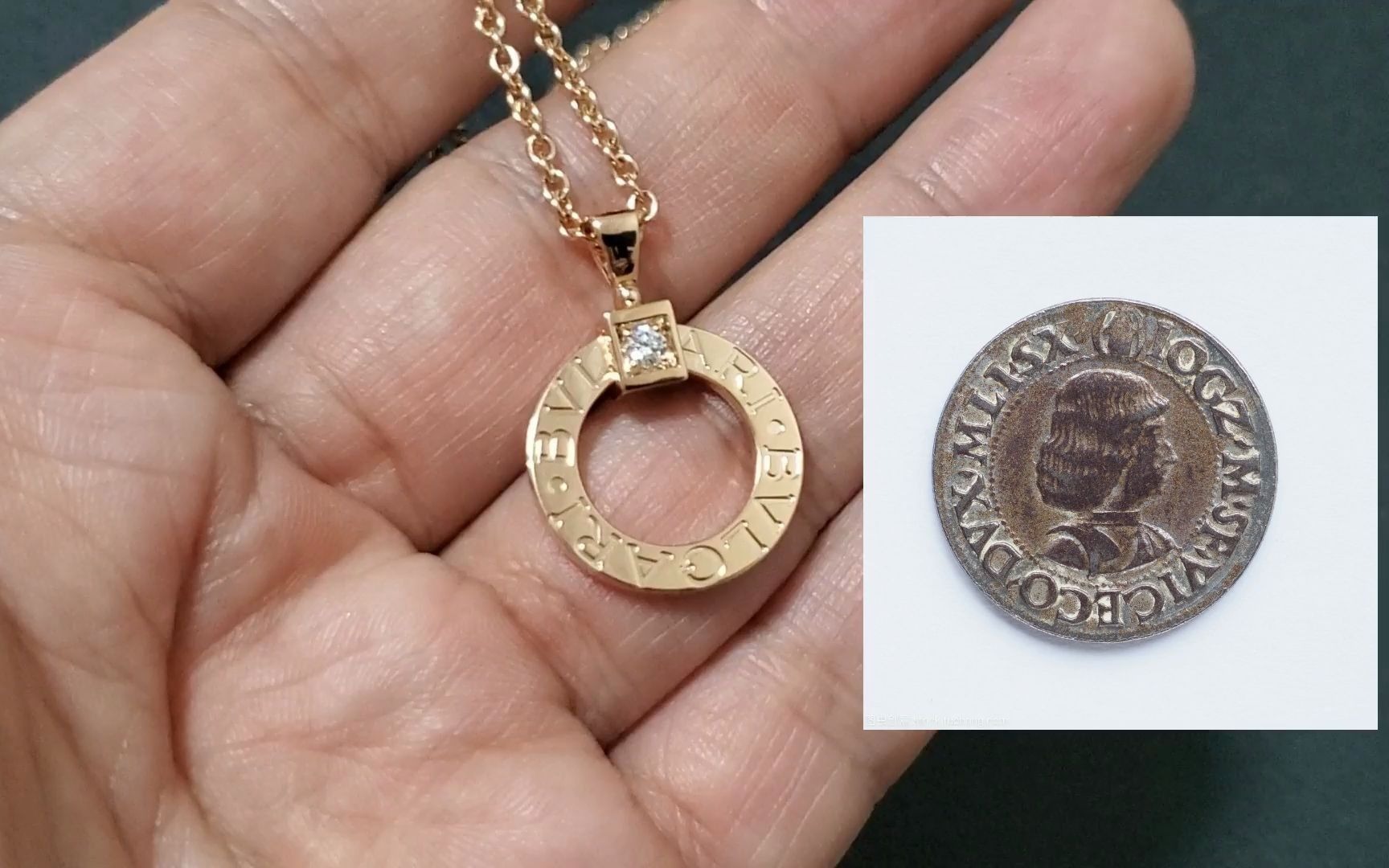 惟悦坊 bvl宝格丽18k玫瑰金bvlgari bvlgari系列单颗钻石大饼环形吊坠