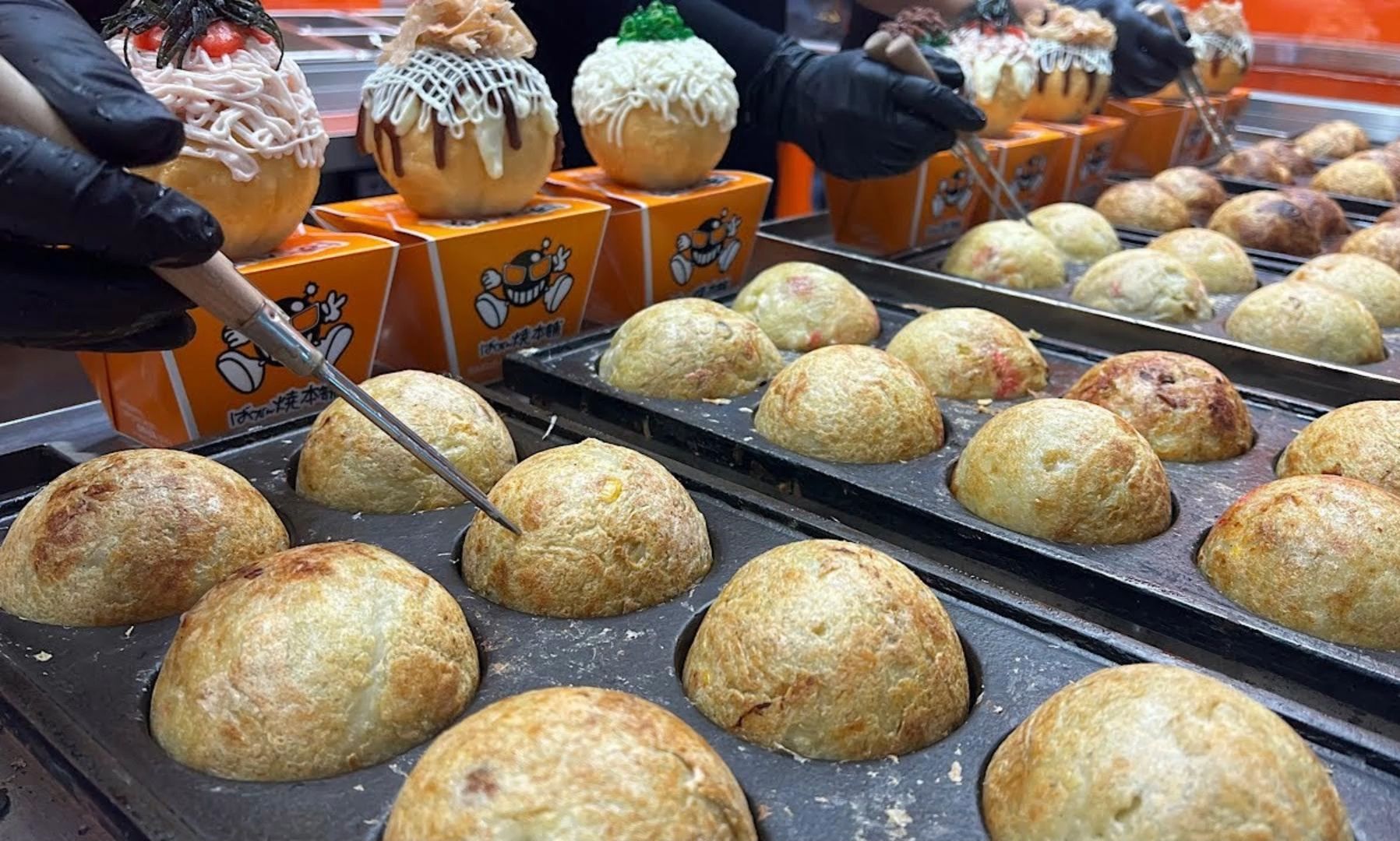 棒球大小的巨型章鱼烧 - 韩国街头小吃持续时间