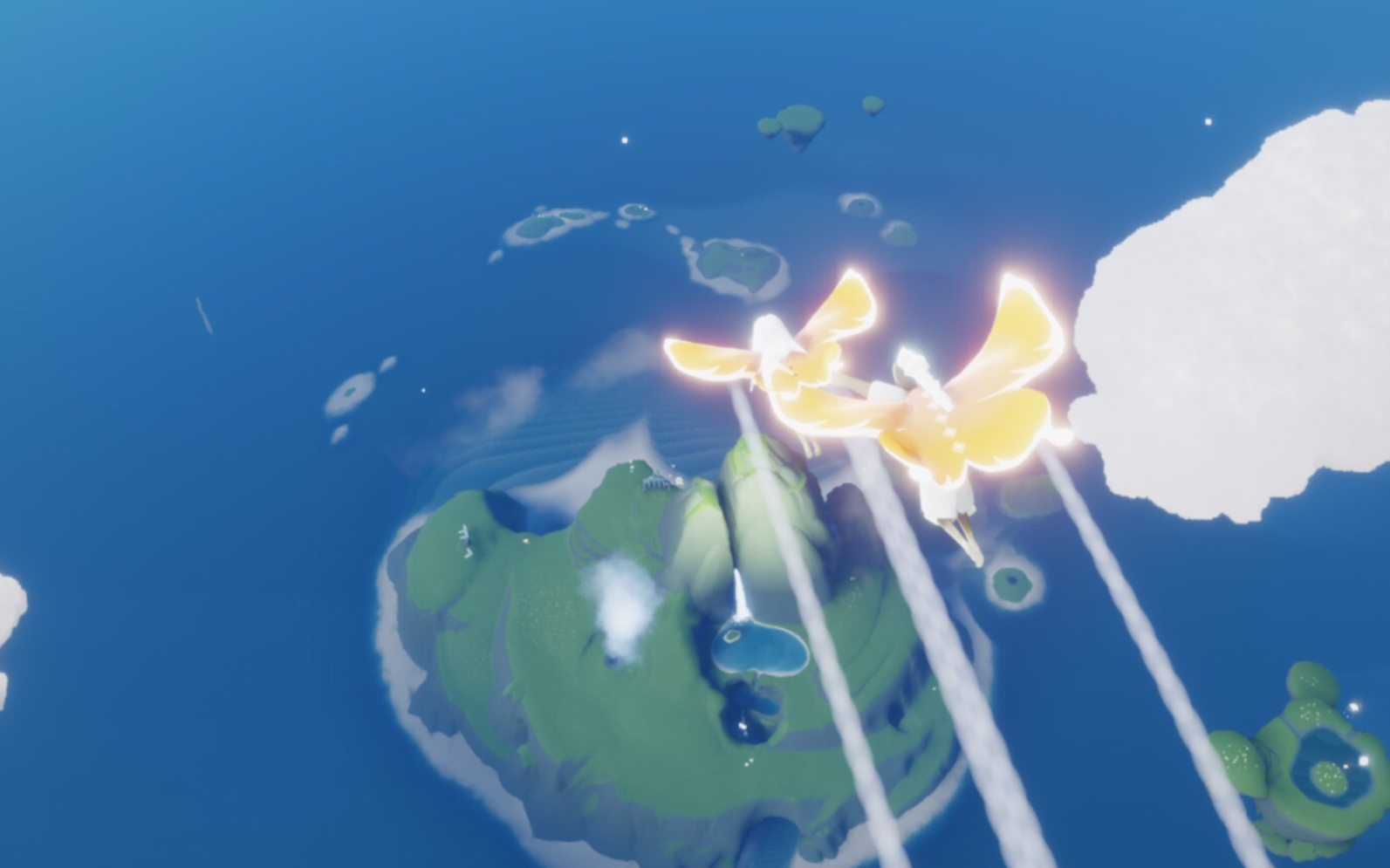 圣岛最高俯瞰 大蛇龙骨两只蝴蝶飞呀飞【光遇】