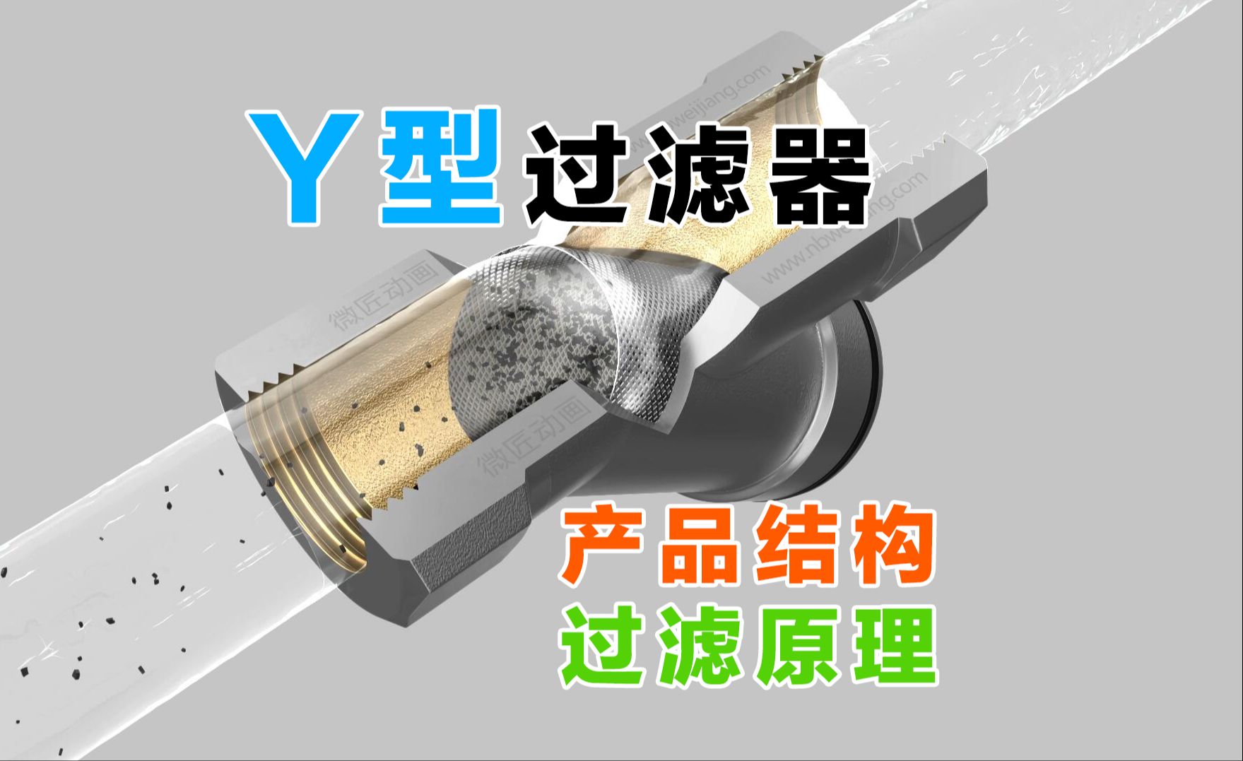 Y 型过滤器结构,运行原理三维动画|过滤器|Y型过滤器哔哩哔哩bilibili