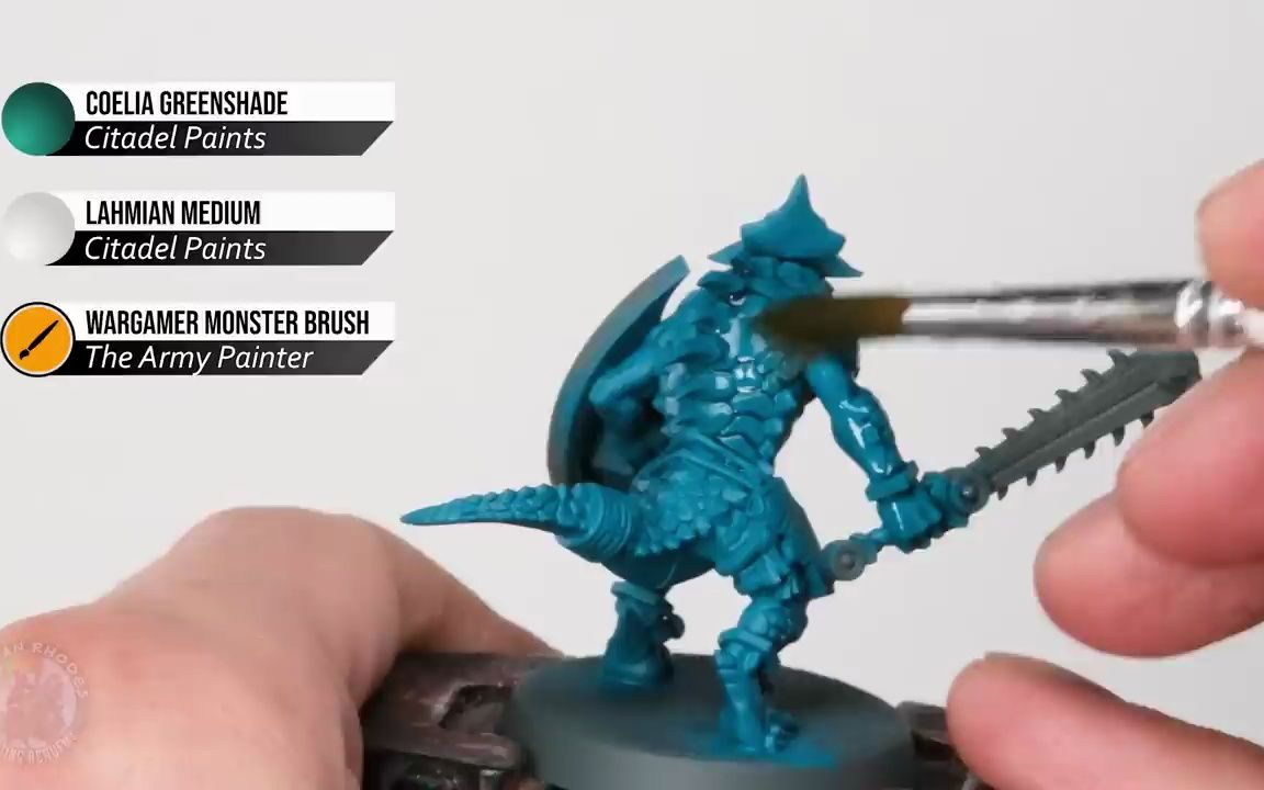 [图]How to Paint a Seraphon Saurus Warrior for Warhammer Age of Sigmar _ Duncan Rhod