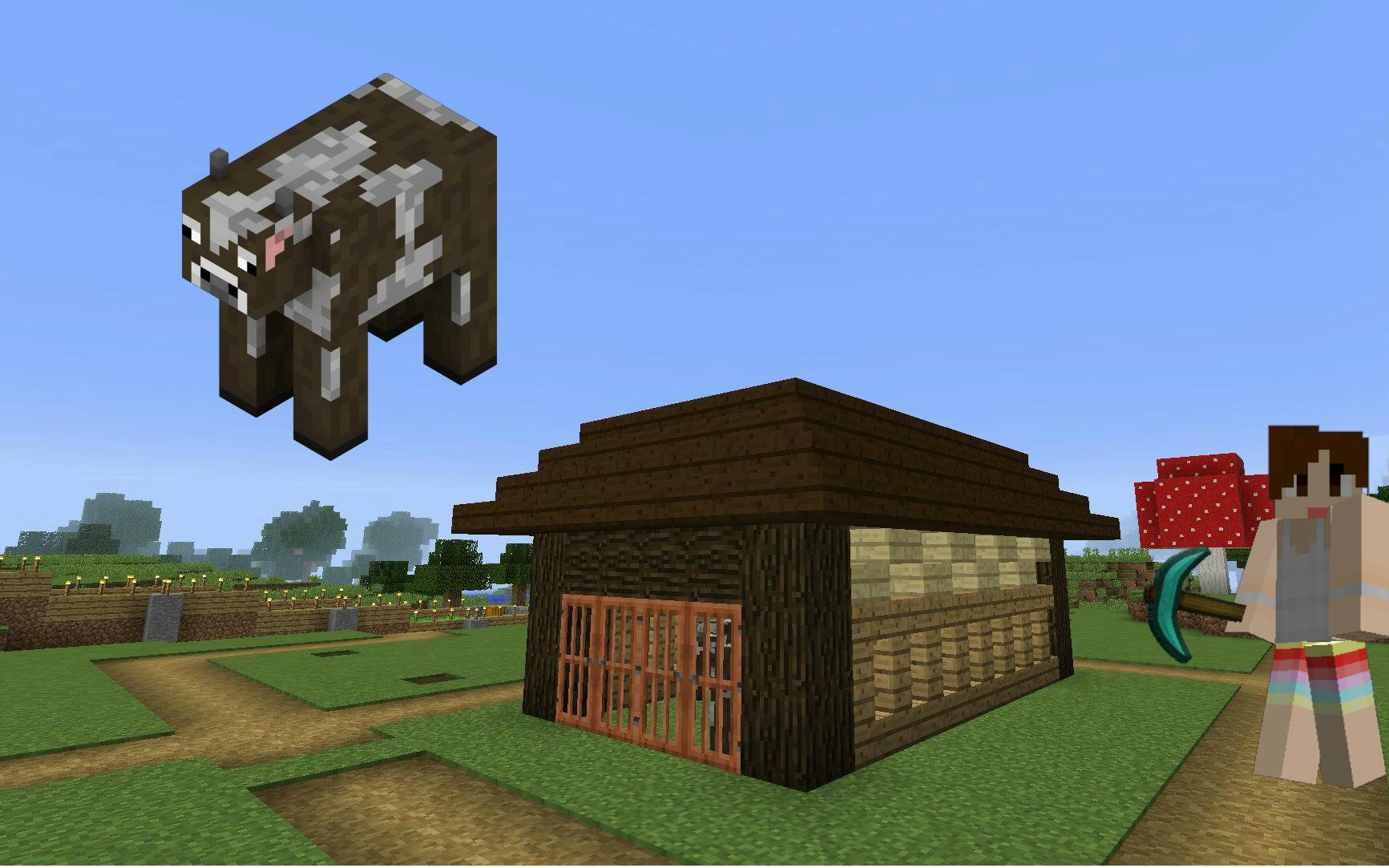 我的世界【明月庄主☆小兔子】1.9生存ep10牛牛君的家