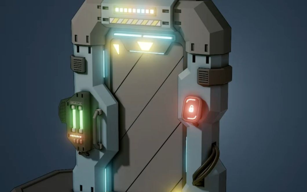 3dmax次时代案例科幻门建模制作教学