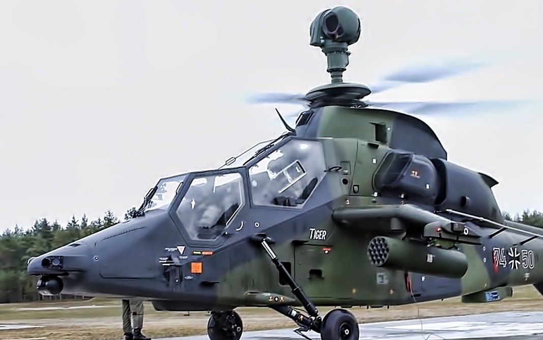 武直ec665德国空客欧洲虎武装直升机起飞演示