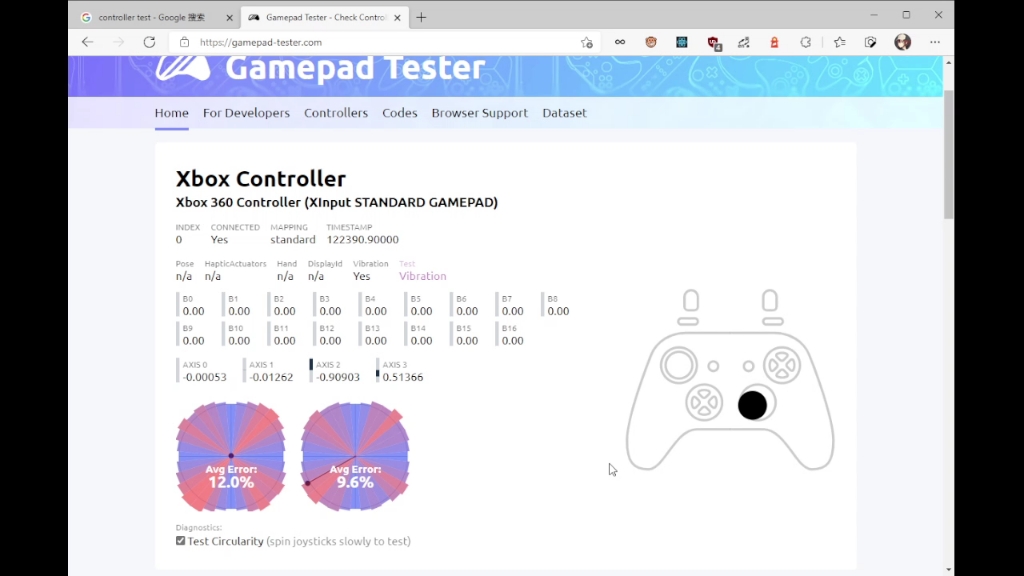 [设备调试] 使用 Gamepad Tester 网站查看 XBox 手柄数据哔哩哔哩bilibili演示