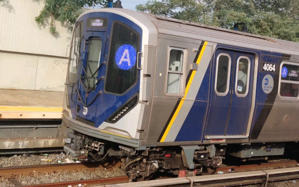 纽约地铁a线 r211a型车离开broad channel站