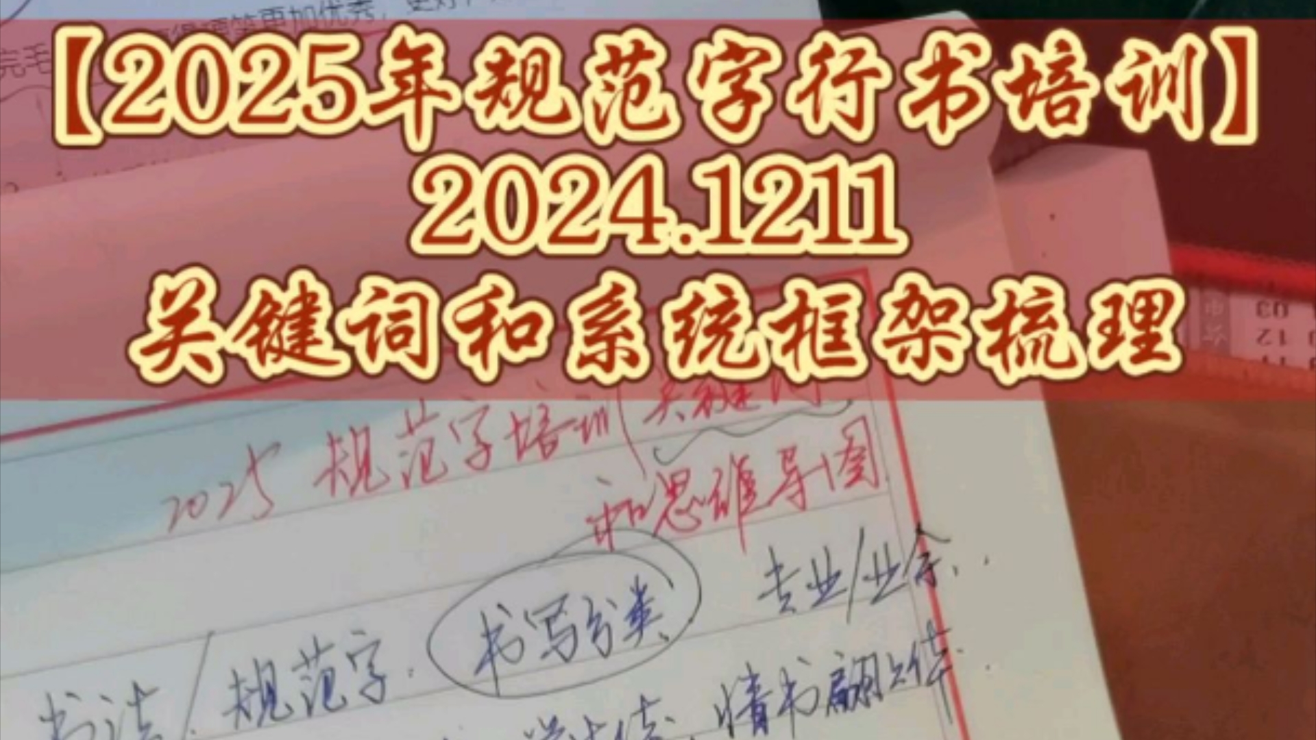 【2025年规范字行书培训】2024.1211关键词和系统框架梳理哔哩哔哩bilibili