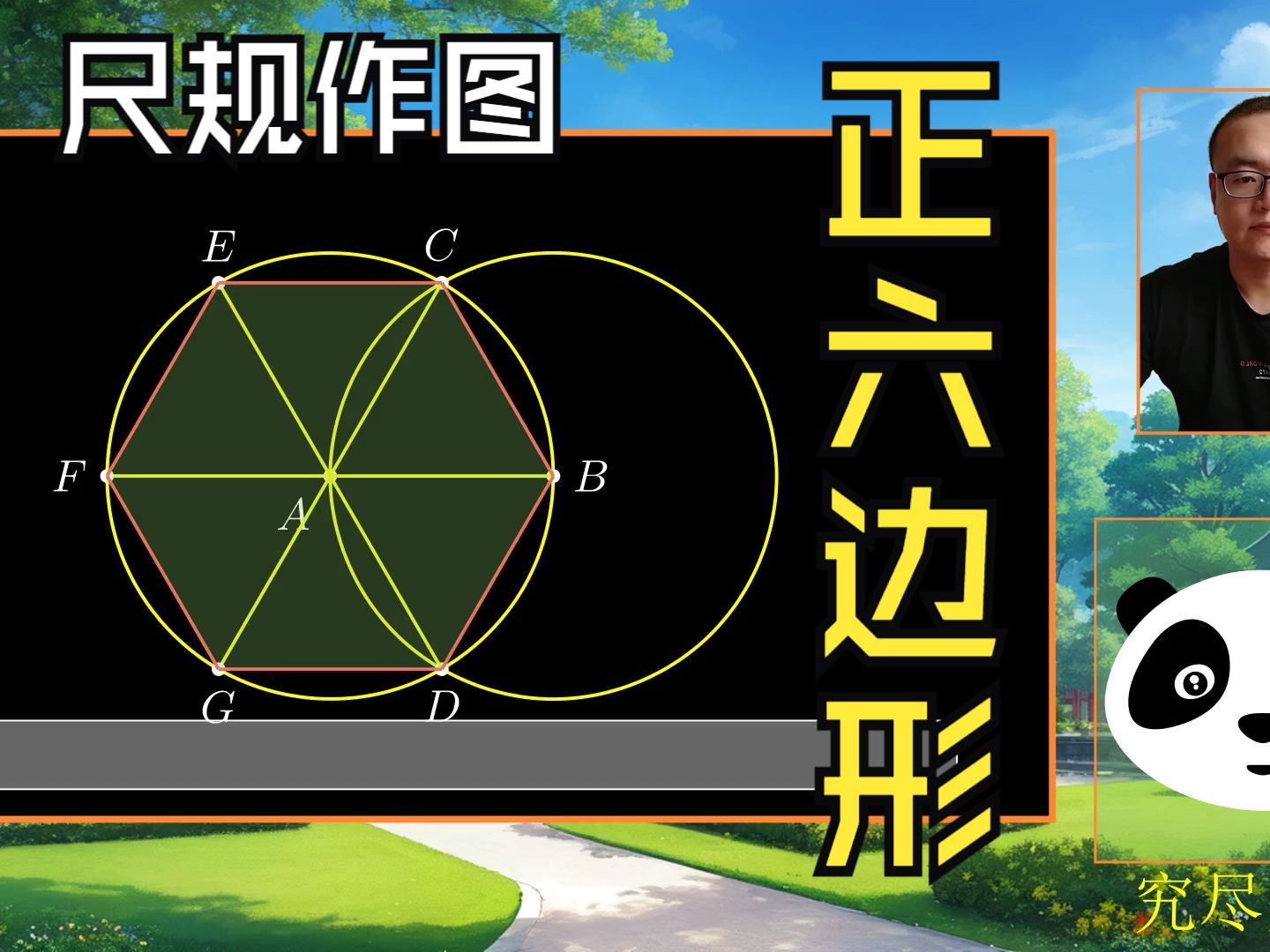 尺规作图:正六边形的简单做法哔哩哔哩bilibili