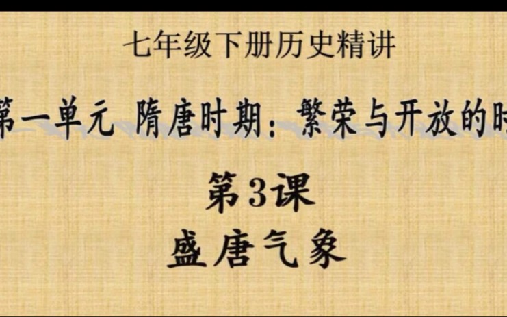 7下历史 第三课盛唐气象哔哩哔哩bilibili