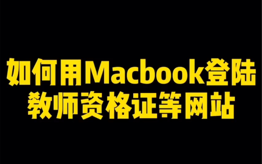 如何用苹果电脑macbook登陆教师资格证网站?哔哩哔哩bilibili