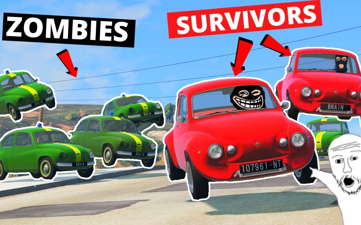 [图]以BeamNG呈现 尘埃3僵尸模式! (BeamNG, But There Is A Zombie Apocalypse) (CarMighty)