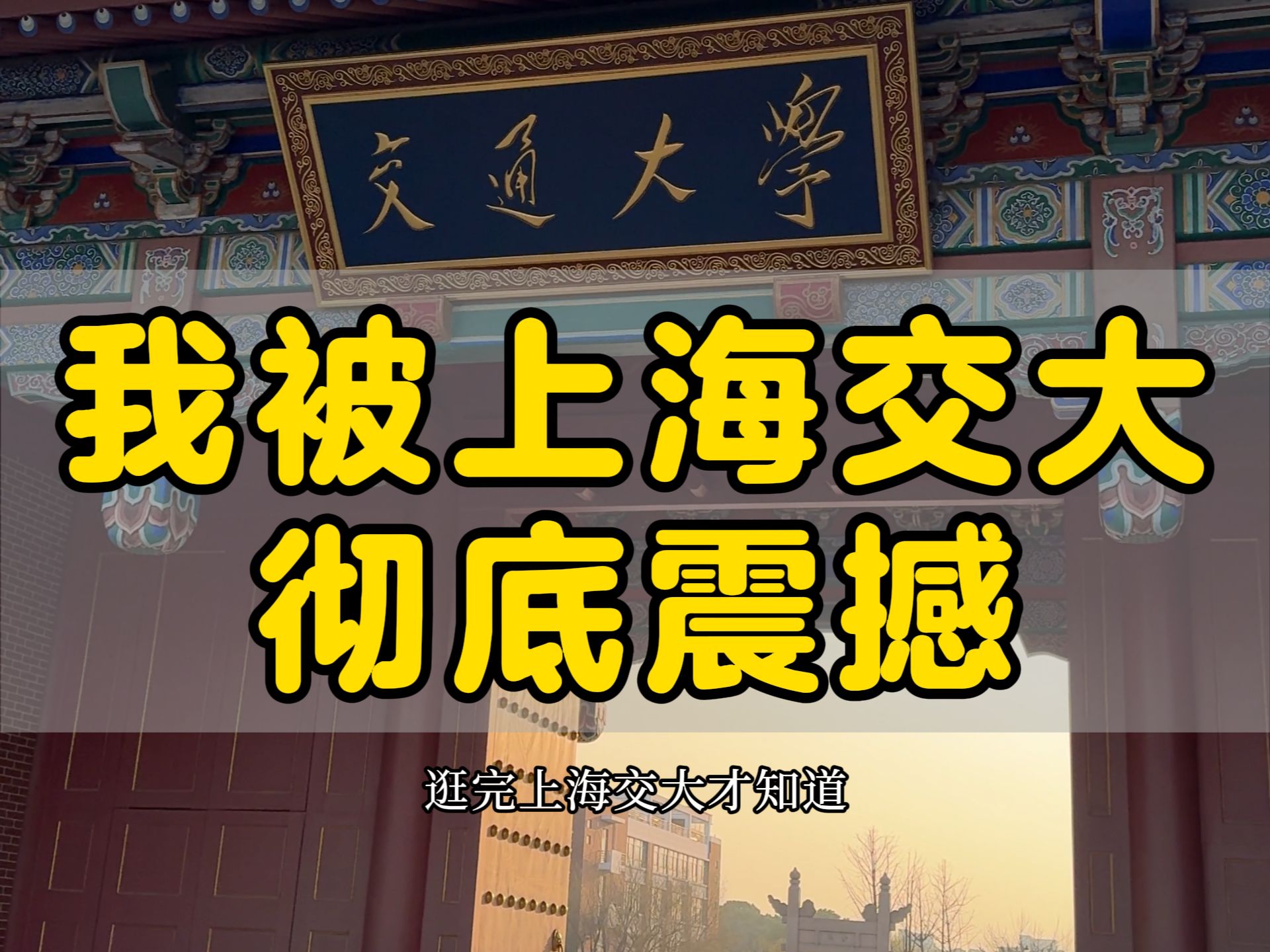 为什么要努力上名校,逛完上海交大我被彻底震撼哔哩哔哩bilibili