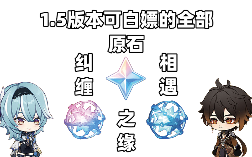 原神15版本可白嫖的全部原石纠缠相遇之缘