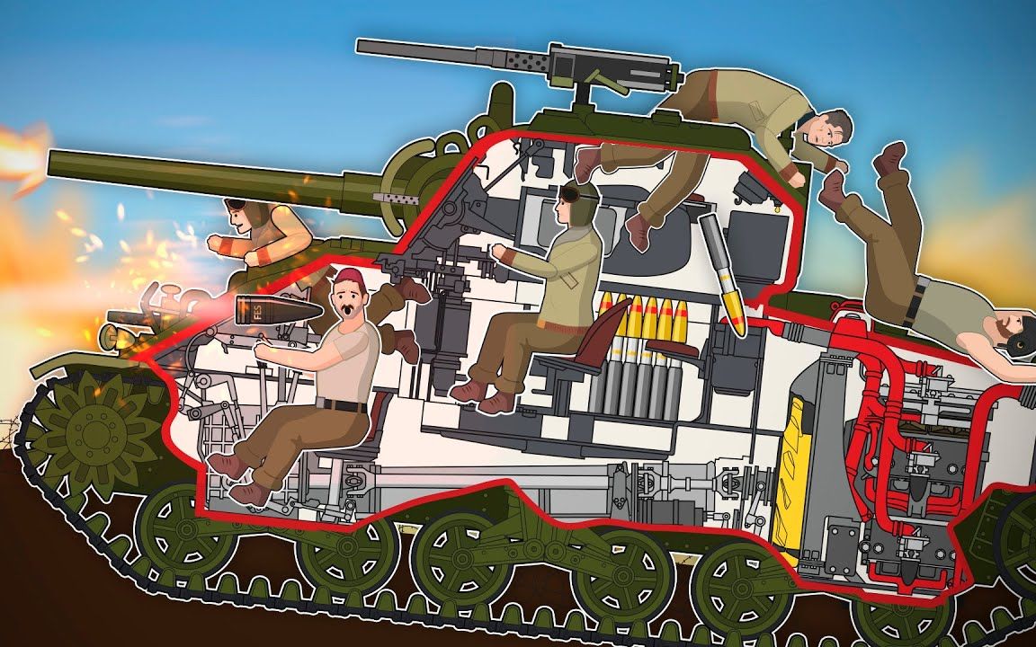 【场景素材】[戳本视频介绍查看更多信息]m4谢尔曼坦克内部的生活