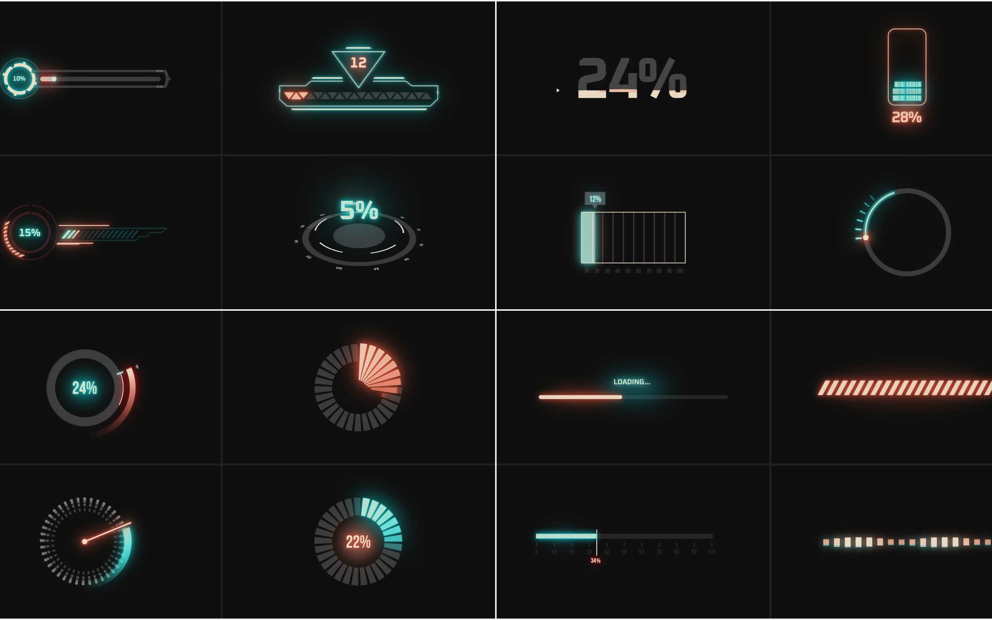 ae模板-hud进度条 加载框 缓冲 正在加载 正在打开 正在缓冲 等待加载