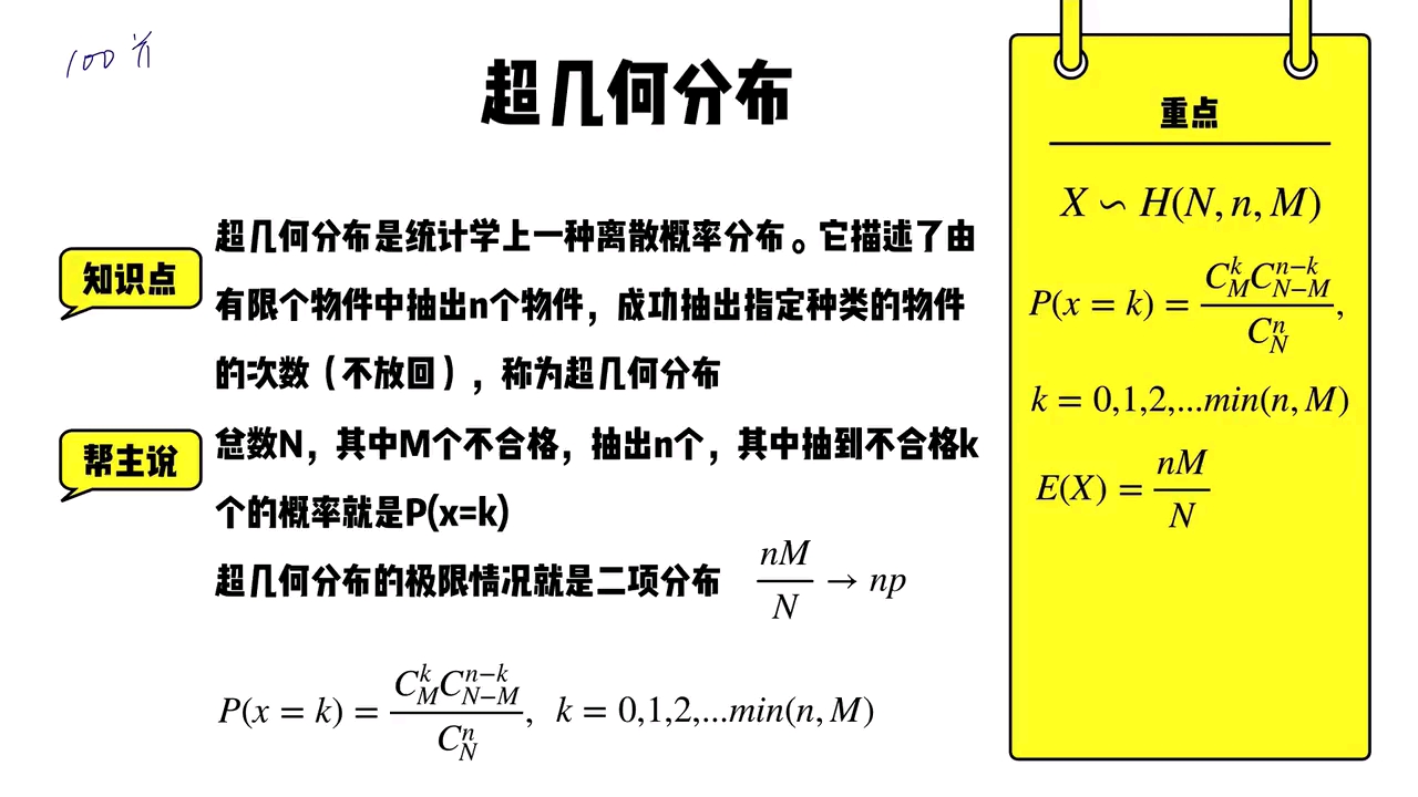 [图]数学『帮主大招秀』超几何分布