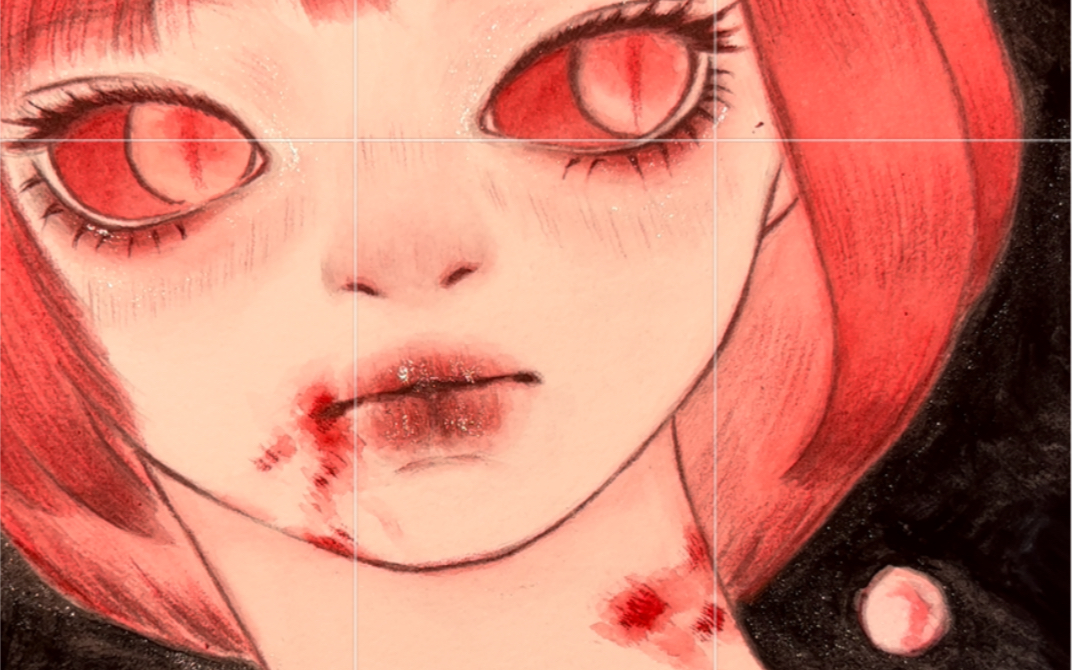 水彩手绘| 画一个伤痕上色小过程