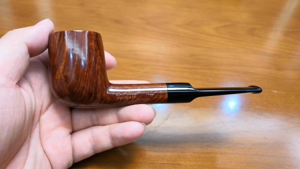 oro gold 114ks 一点金系列火焰撞球长杆直斗,进口意大利石楠木烟斗