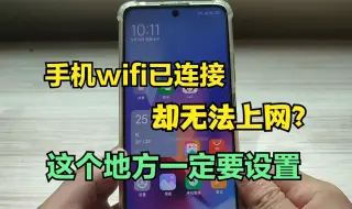 下载视频: 手机“wifi”明明已连接，却还是无法上网，原来是这个地方没设置