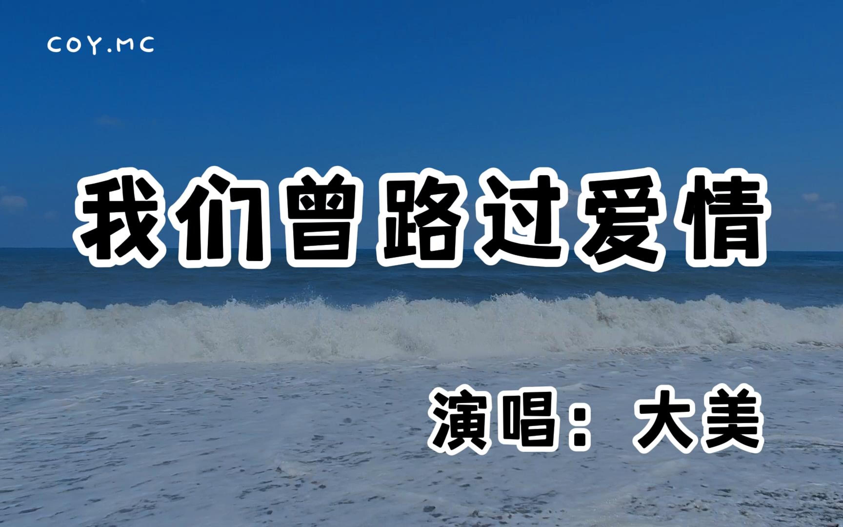 大美  我们曾路过爱情『风在吹雨也依然未停 街道上一个孤单身影』(动态歌词/Lyrics Video/无损音质/4k)哔哩哔哩bilibili